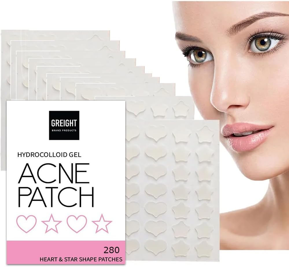 GREIGHT BRAND PRODUCTS Hydrocolloid Acne Pimple Patch Heart and Star Shape 280 Patches Review